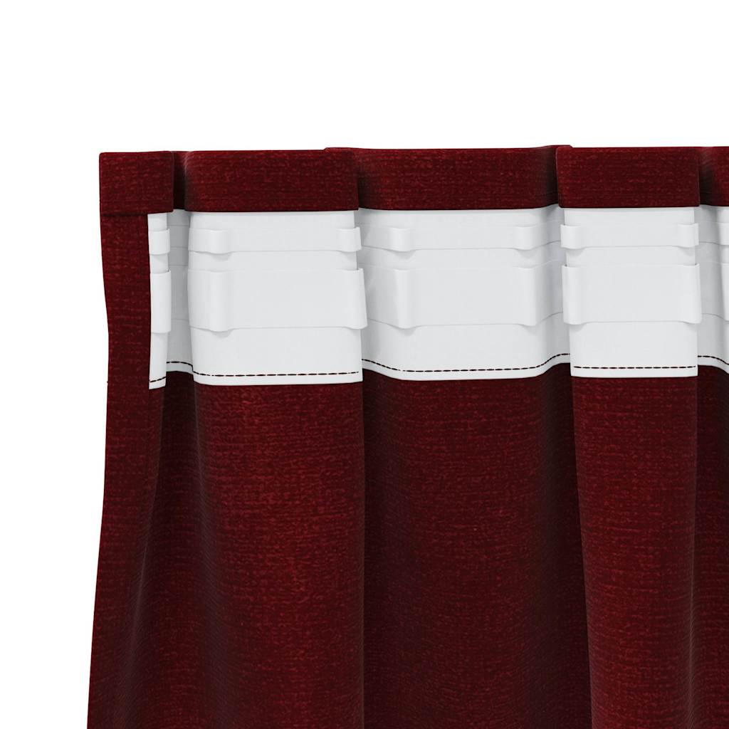 Zavjese za zamračivanje 2 pcs Vinska crvena 140 x 225 cm Baršun