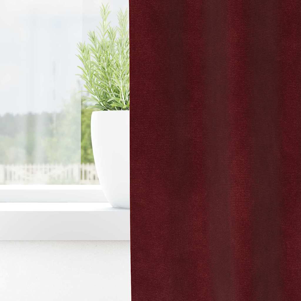 Zavjese za zamračivanje 2 pcs Vinska crvena 140 x 225 cm Baršun