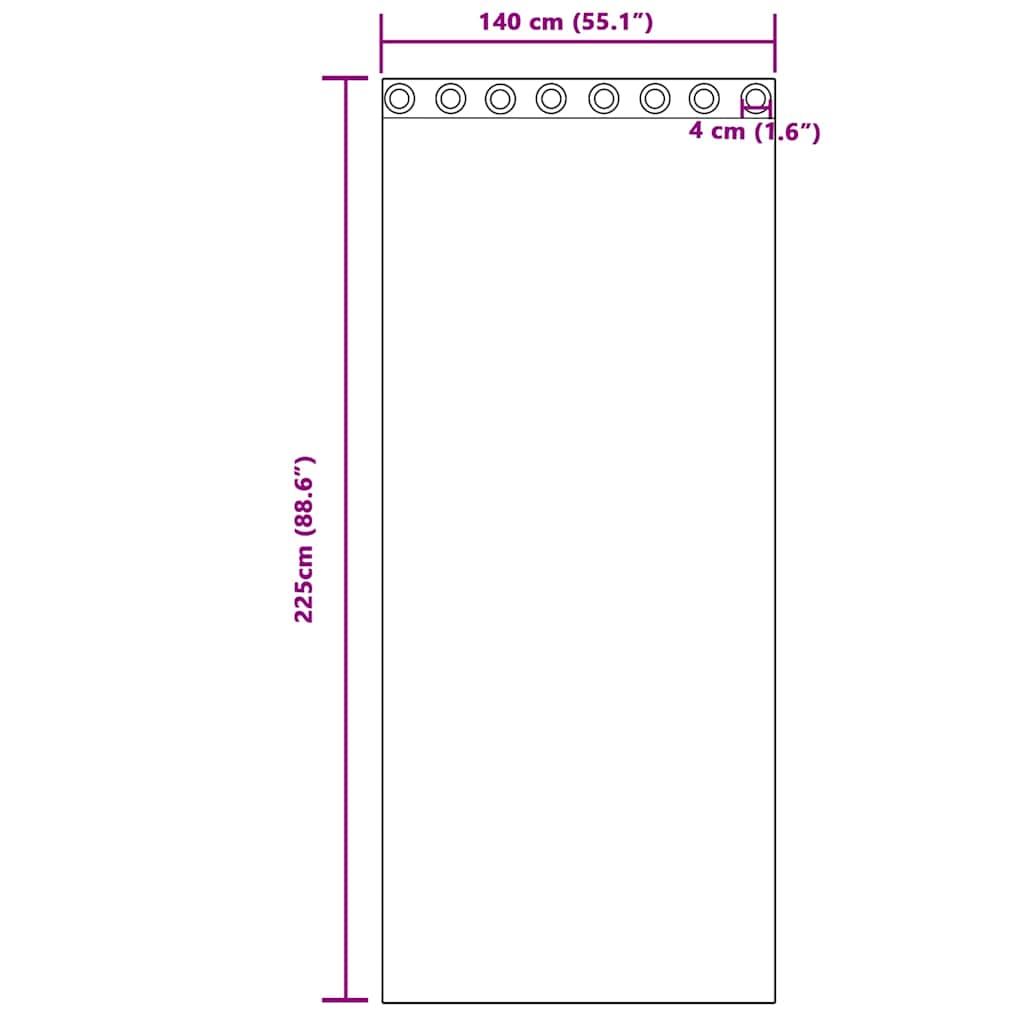 Zavjese za blackout s prstenovima 2 pcs Crna 225 x 140 cm