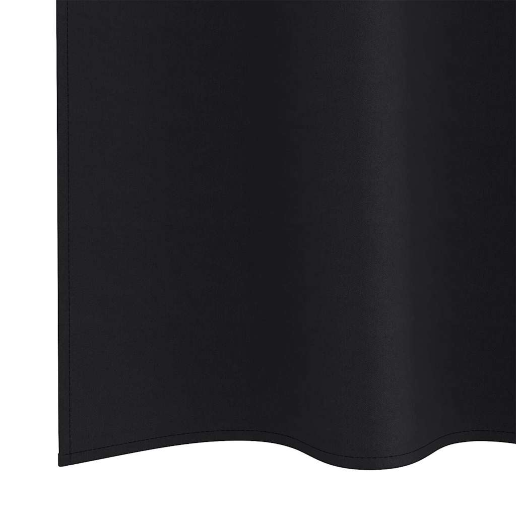 Zavjese za blackout s prstenovima 2 pcs Crna 245 x 140 cm