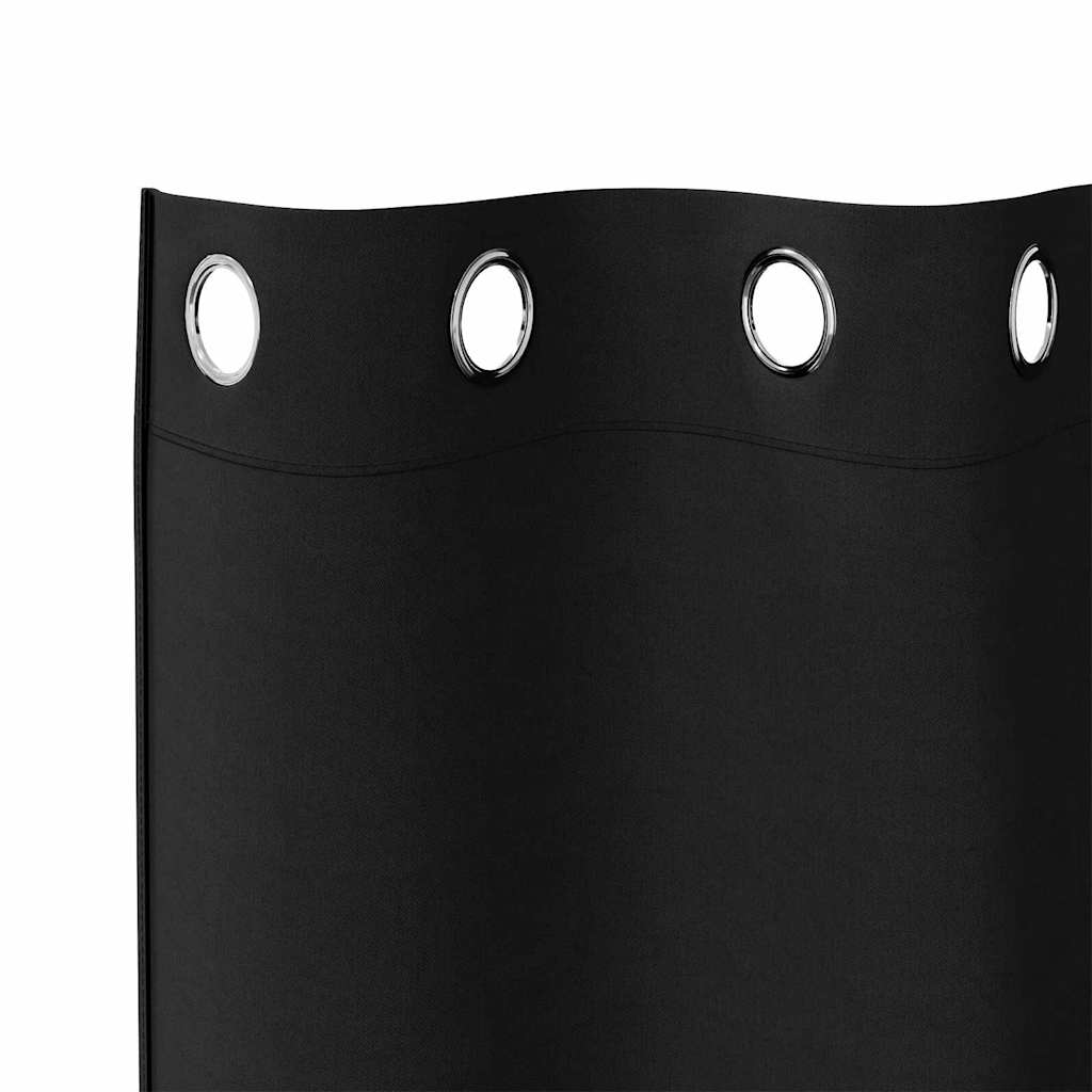 Zavjese za blackout s prstenovima 2 pcs Crna 260 x 140 cm