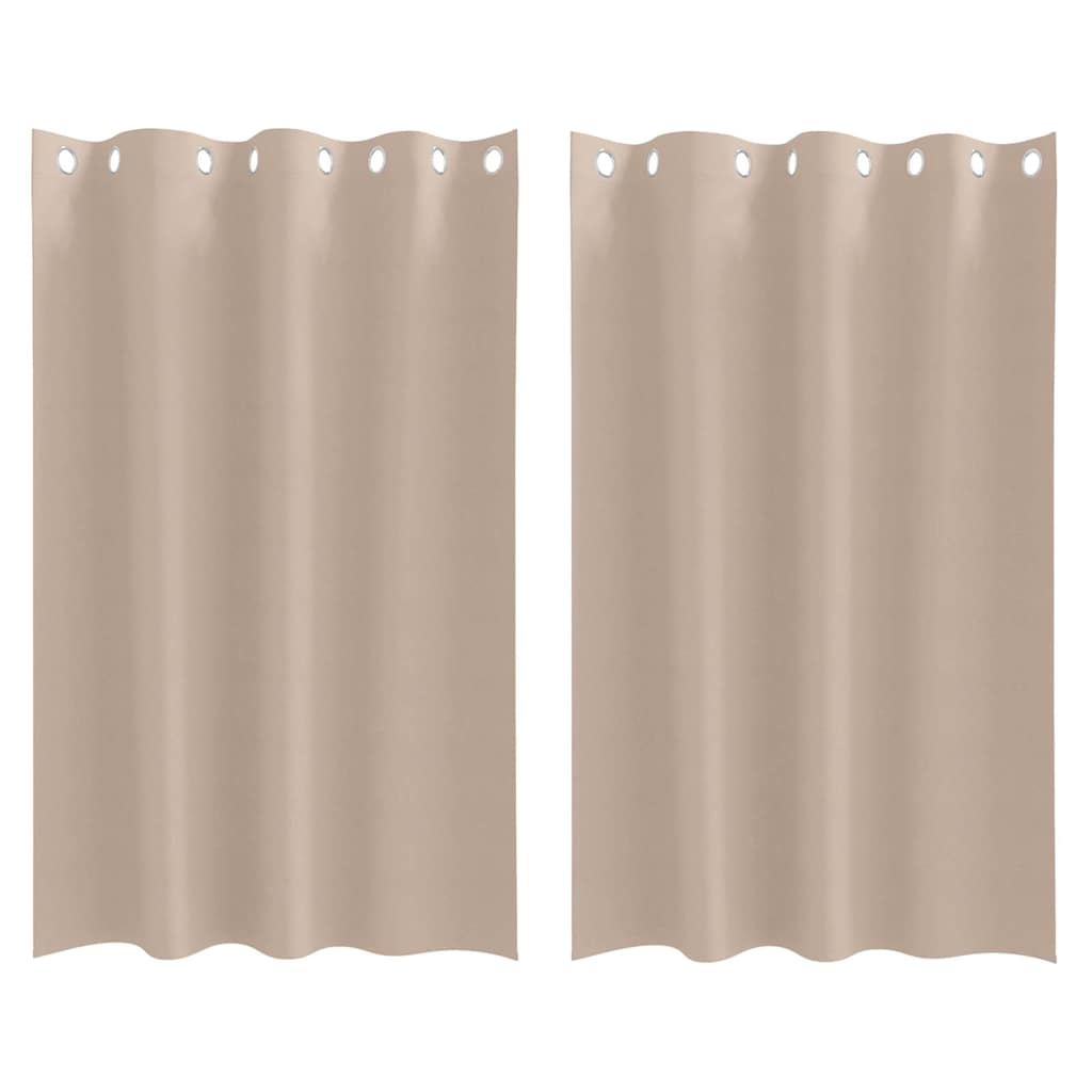 Zavjese za blackout s prstenovima 2 pcs Sivo-smeđa 175 x 140 cm