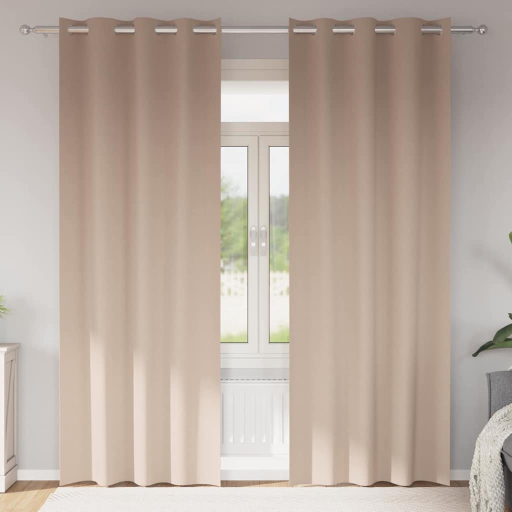 Zavjese za blackout s prstenovima 2 pcs Sivo-smeđa 245 x 140 cm