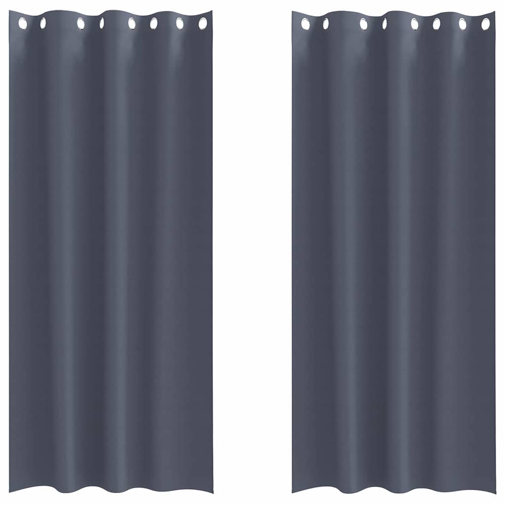 Zavjese za blackout s prstenovima 2 pcs Antracit 245 x 140 cm