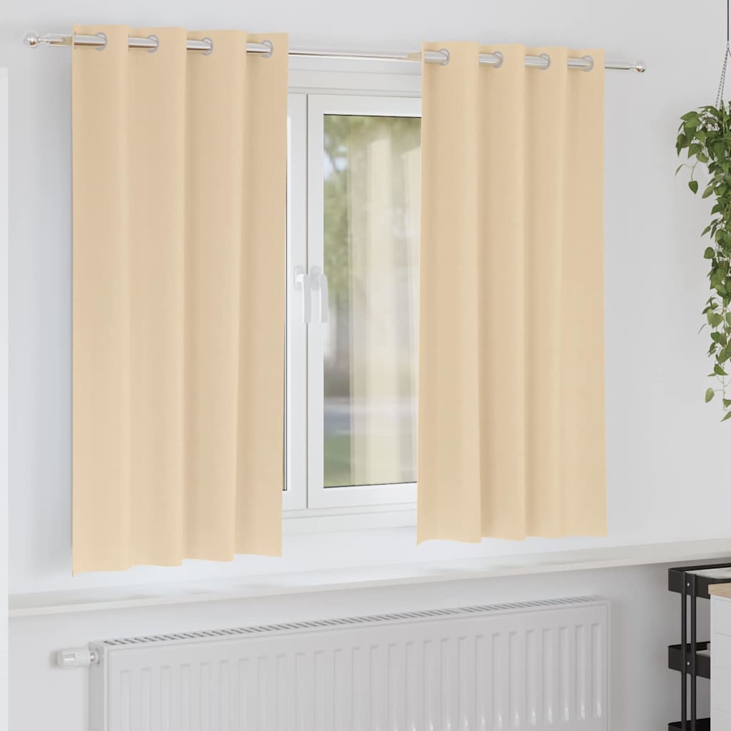 Zavjese za blackout s prstenovima 2 pcs Krema 175 x 140 cm