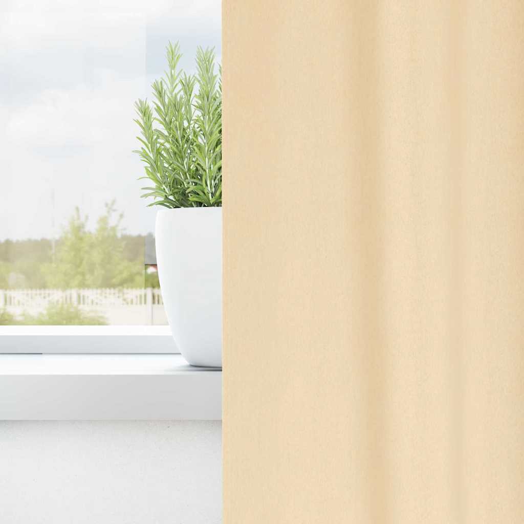 Zavjese za blackout s prstenovima 2 pcs Krema 245 x 140 cm