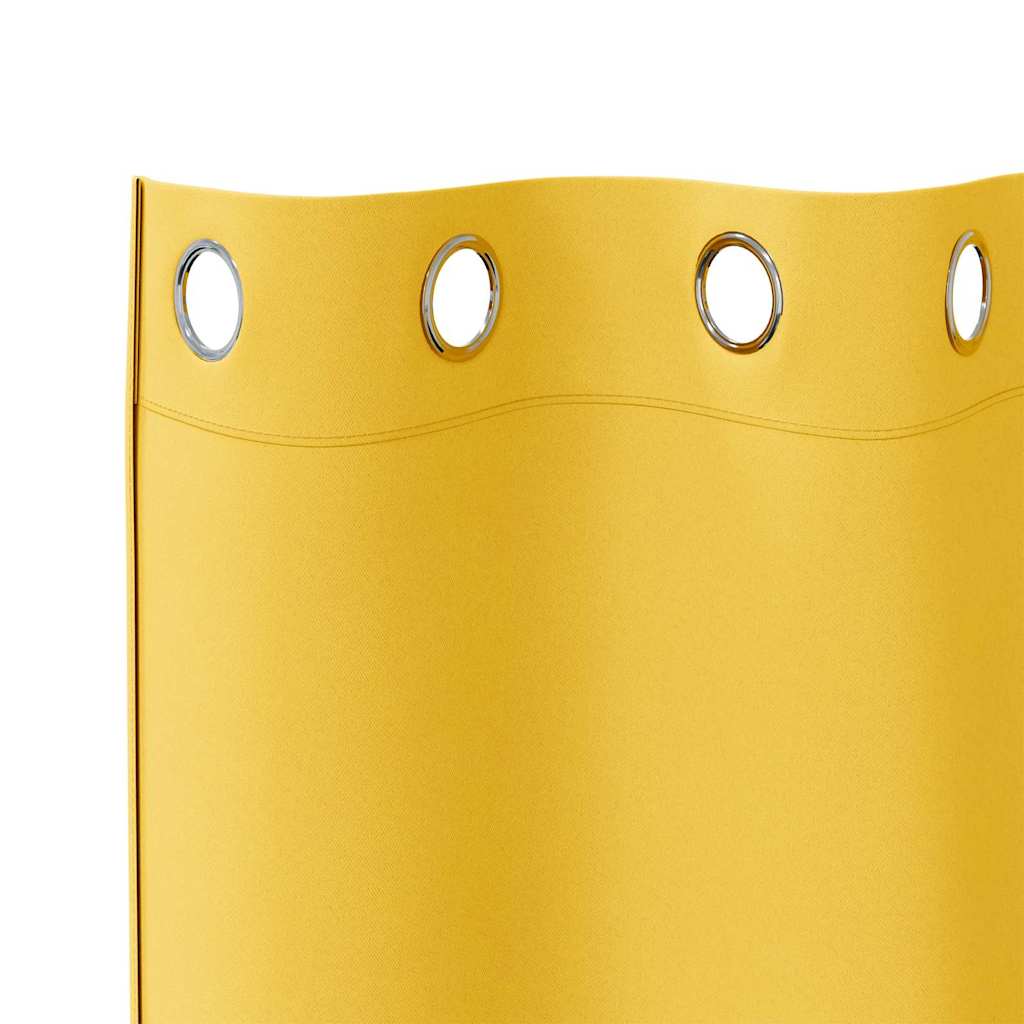 Zavjese za blackout s prstenovima 2 pcs Žuta 245 x 140 cm