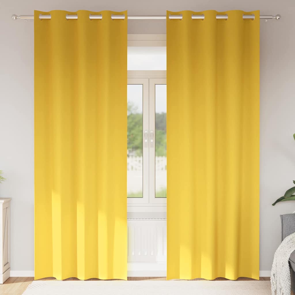 Zavjese za blackout s prstenovima 2 pcs Žuta 245 x 140 cm