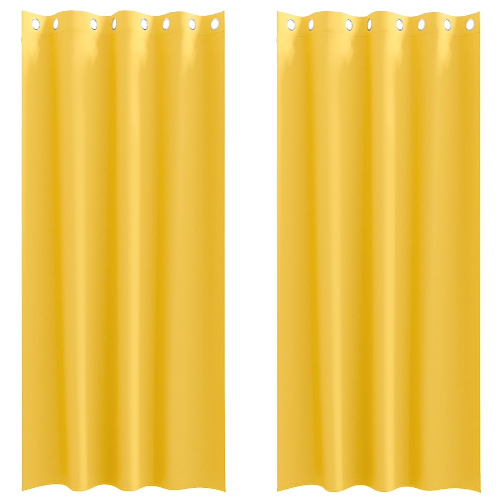Zavjese za blackout s prstenovima 2 pcs Žuta 260 x 140 cm