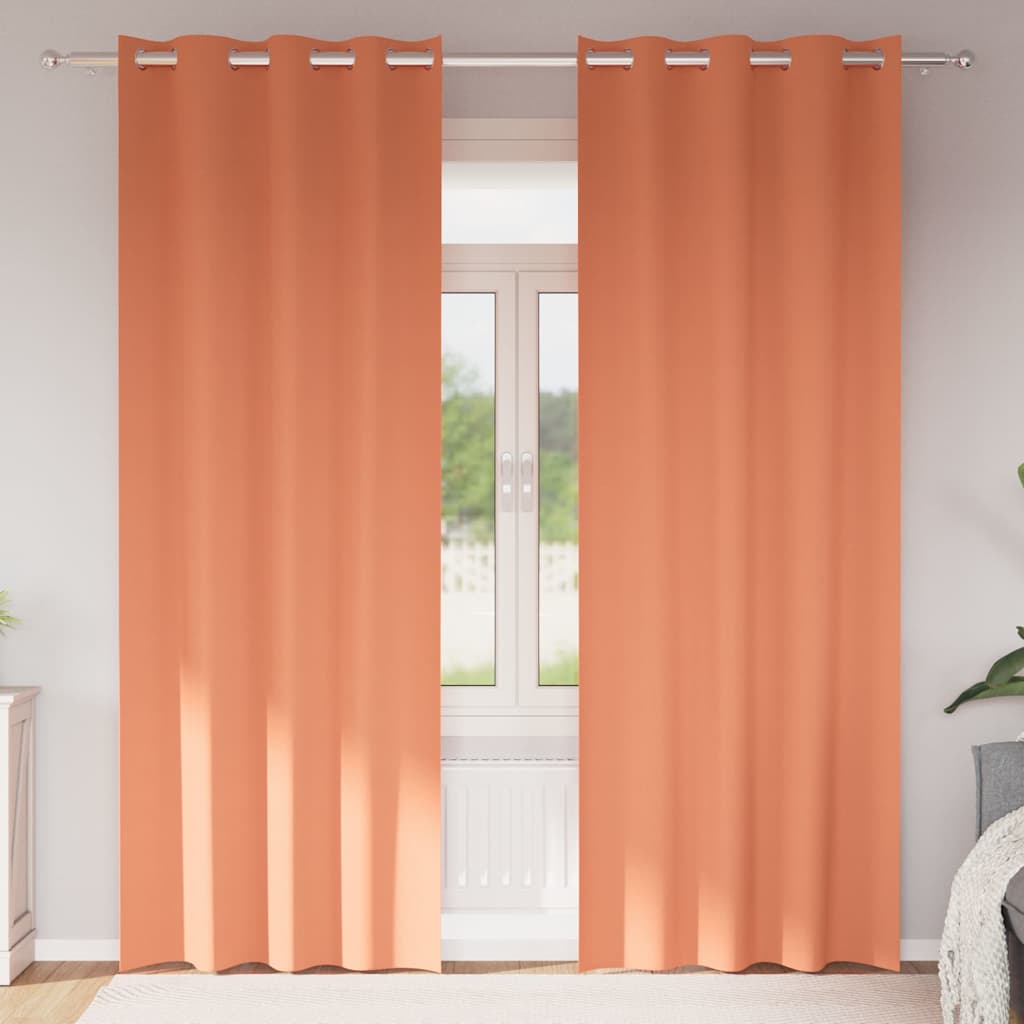 Zavjese za blackout s prstenovima 2 pcs Terakota 245 x 140 cm
