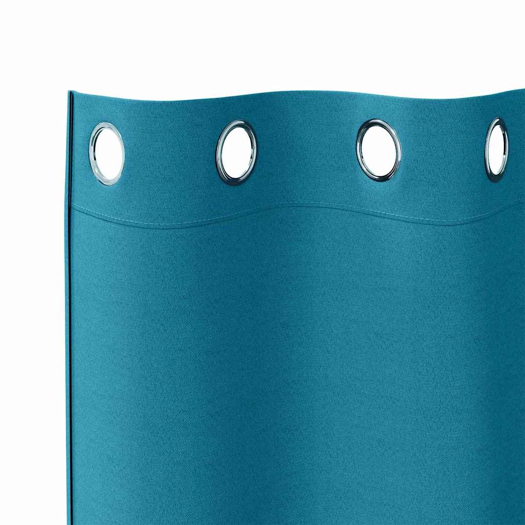 Zavjese za blackout s prstenovima 2 pcs Tirkizna 245 x 140 cm