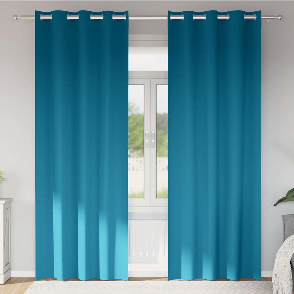 Zavjese za blackout s prstenovima 2 pcs Tirkizna 260 x 140 cm