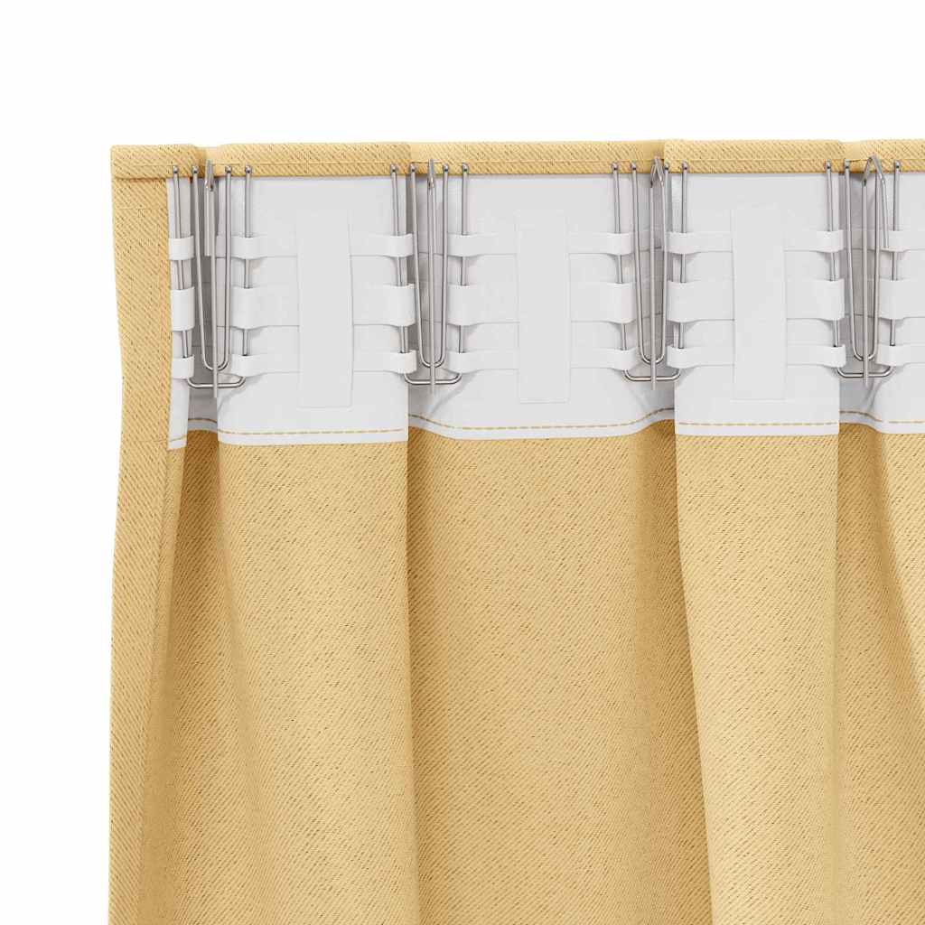Zavjese za blackout s prstenovima 2 pcs Bež 245 x 140 cm