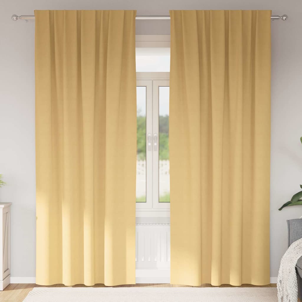 Zavjese za blackout s prstenovima 2 pcs Bež 245 x 140 cm