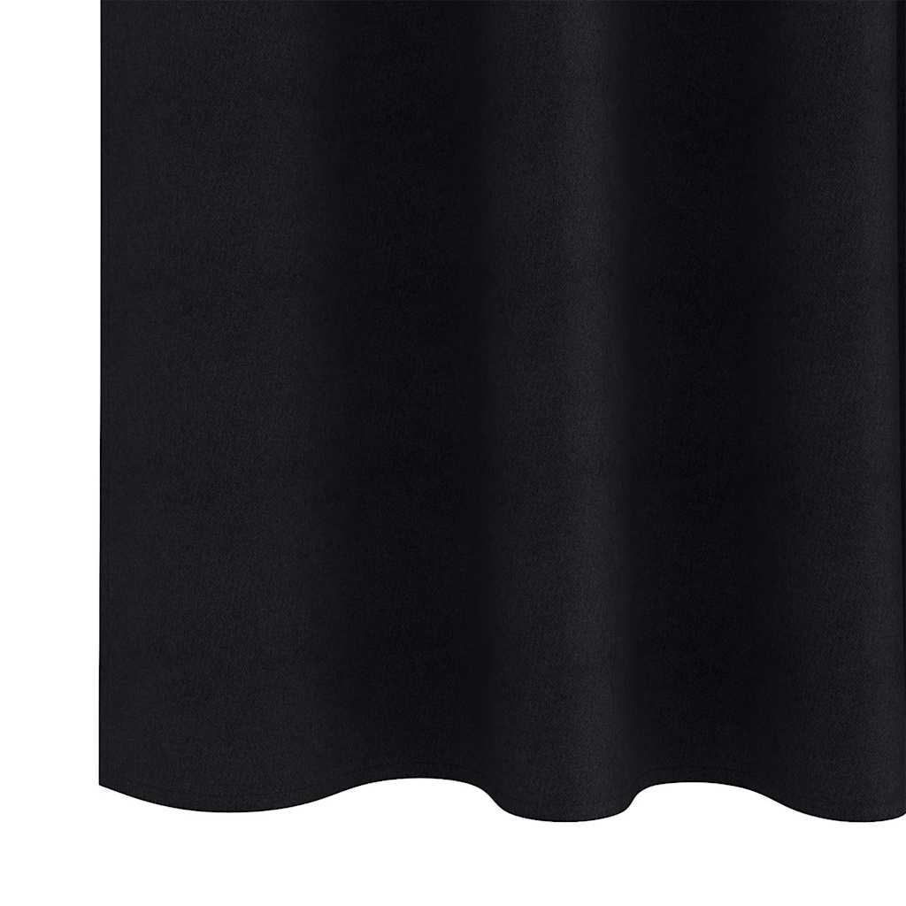 Zavjese za blackout s prstenovima 2 pcs Crna 175 x 140 cm