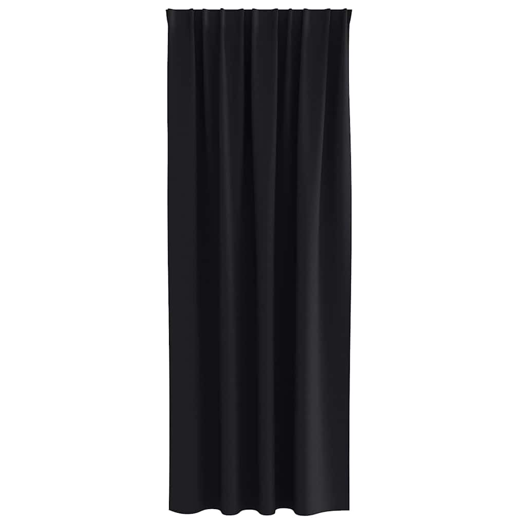Zavjese za blackout s prstenovima 2 pcs Crna 260 x 140 cm