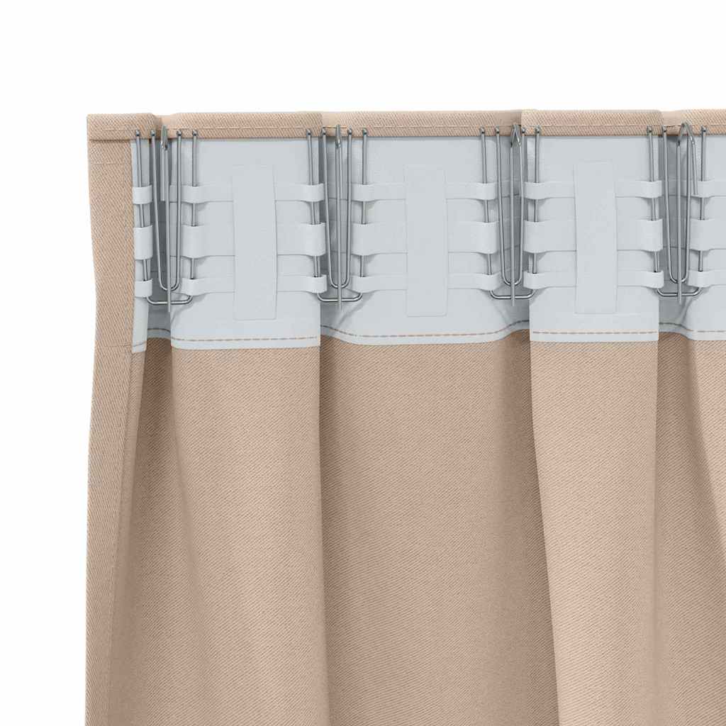 Zavjese za blackout s prstenovima 2 pcs Sivo-smeđa 175 x 140 cm