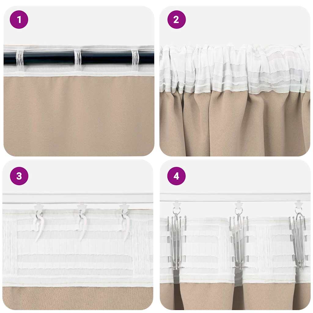 Zavjese za blackout s prstenovima 2 pcs Sivo-smeđa 175 x 140 cm