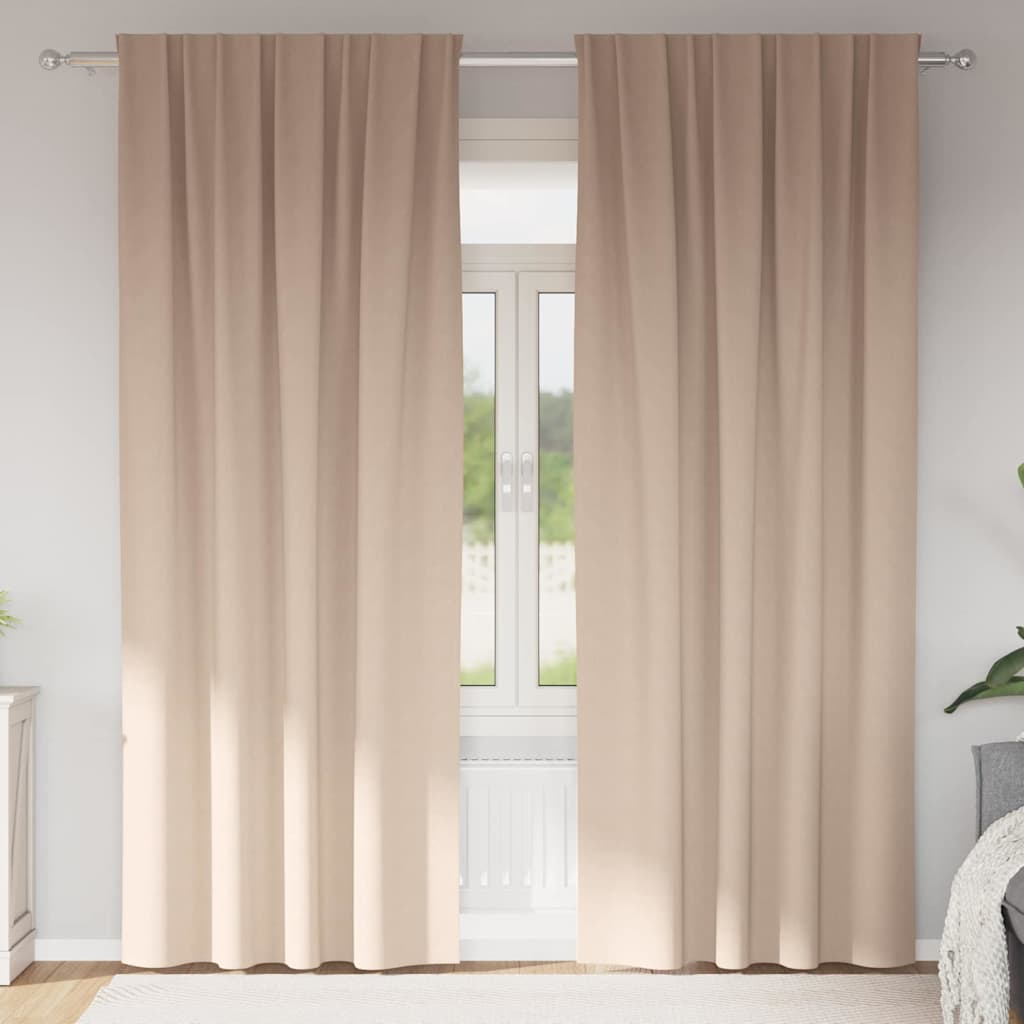 Zavjese za blackout s prstenovima 2 pcs Sivo-smeđa 245 x 140 cm
