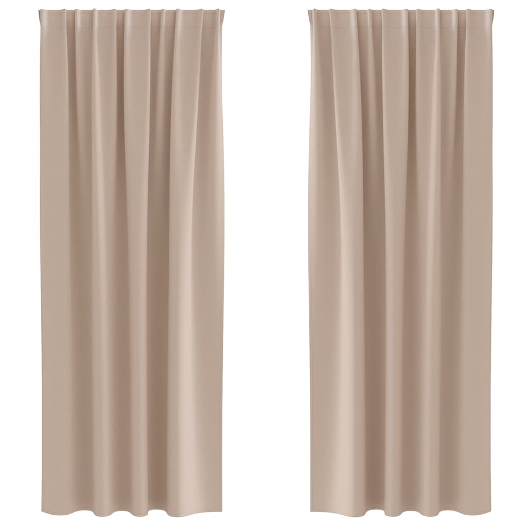 Zavjese za blackout s prstenovima 2 pcs Sivo-smeđa 260 x 140 cm