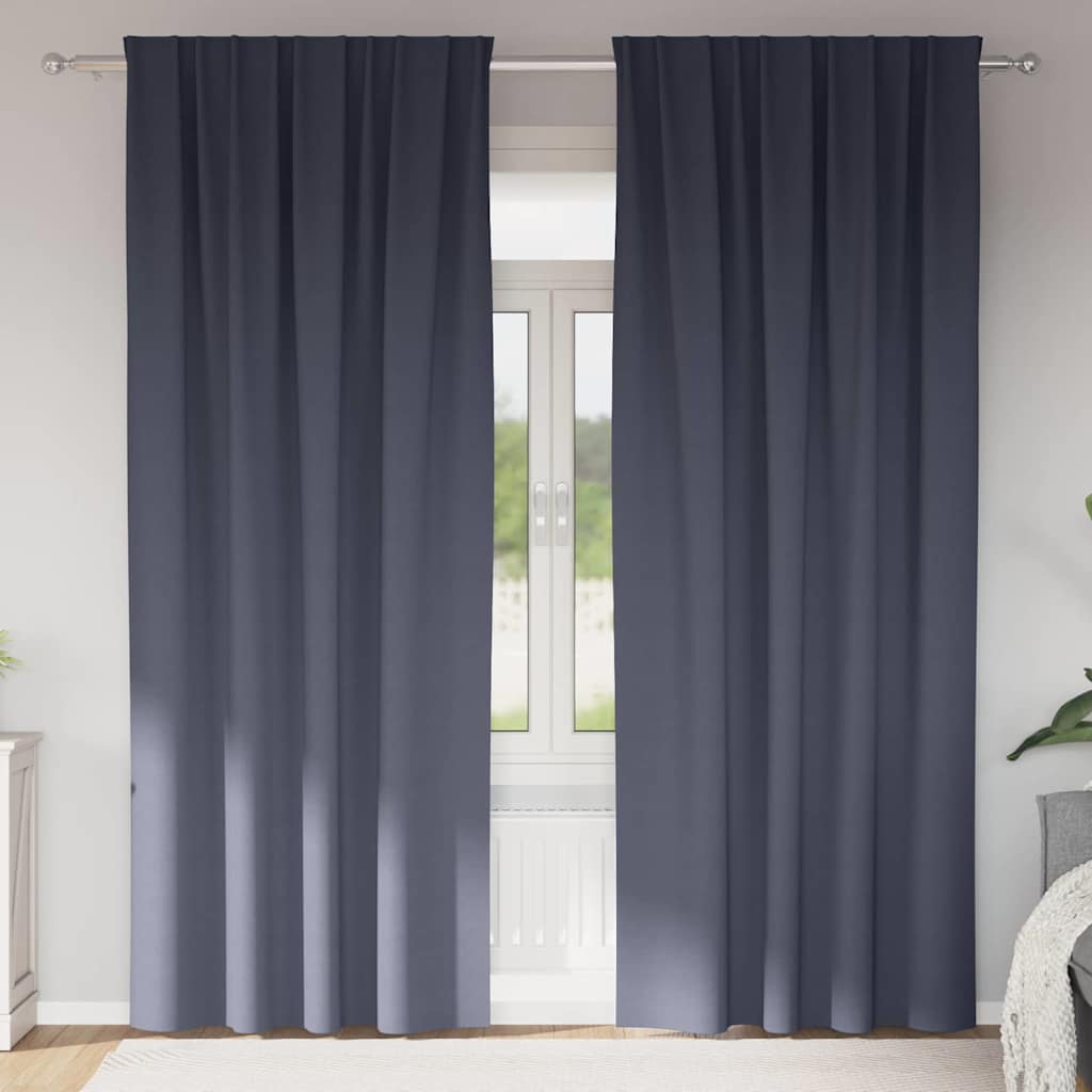 Zavjese za blackout s prstenovima 2 pcs Antracit 245 x 140 cm