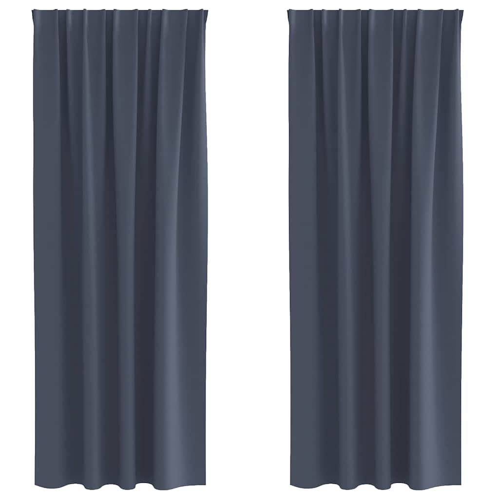 Zavjese za blackout s prstenovima 2 pcs Antracit 245 x 140 cm