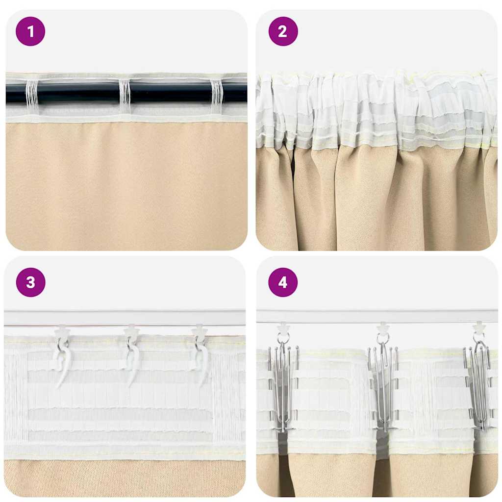 Zavjese za blackout s prstenovima 2 pcs Krema 175 x 140 cm
