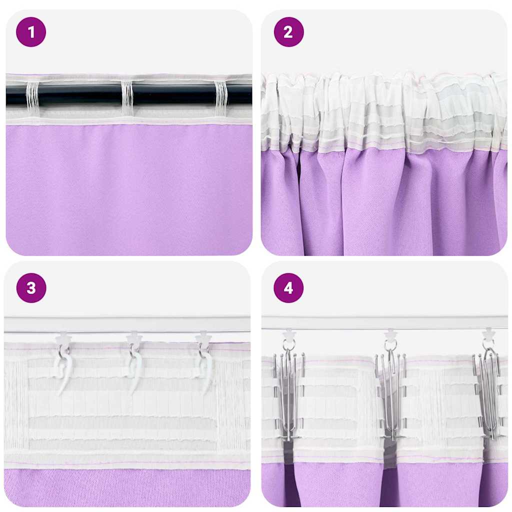 Zavjese za blackout s prstenovima 2 pcs Ljubičasta 245 x 140 cm