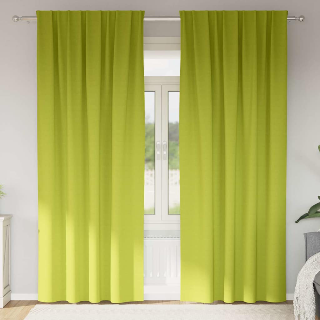 Zavjese za blackout s prstenovima 2 pcs Zelena 225 x 140 cm