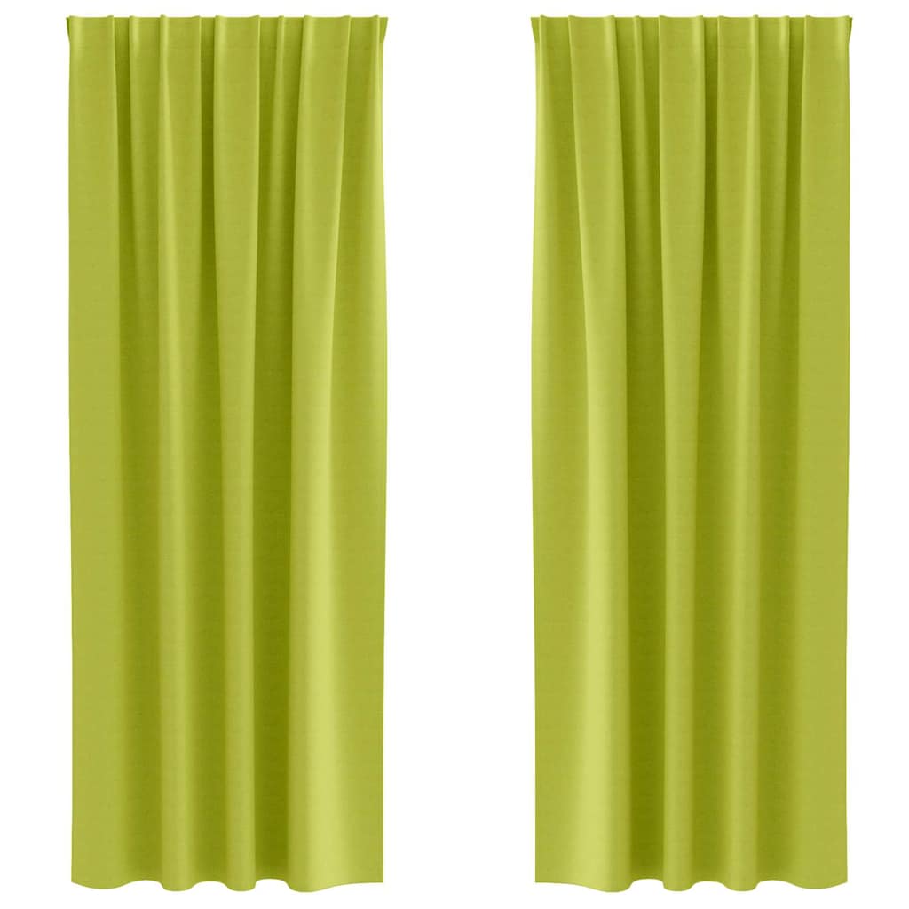 Zavjese za blackout s prstenovima 2 pcs Zelena 225 x 140 cm