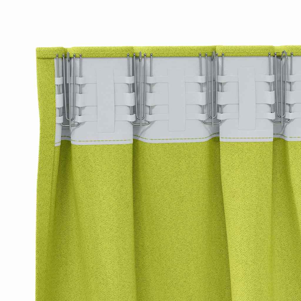 Zavjese za blackout s prstenovima 2 pcs Zelena 260 x 140 cm