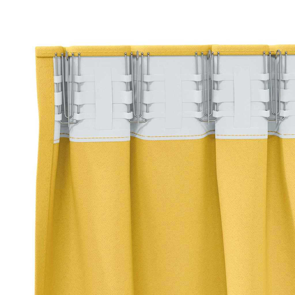Zavjese za blackout s prstenovima 2 pcs Žuta 245 x 140 cm