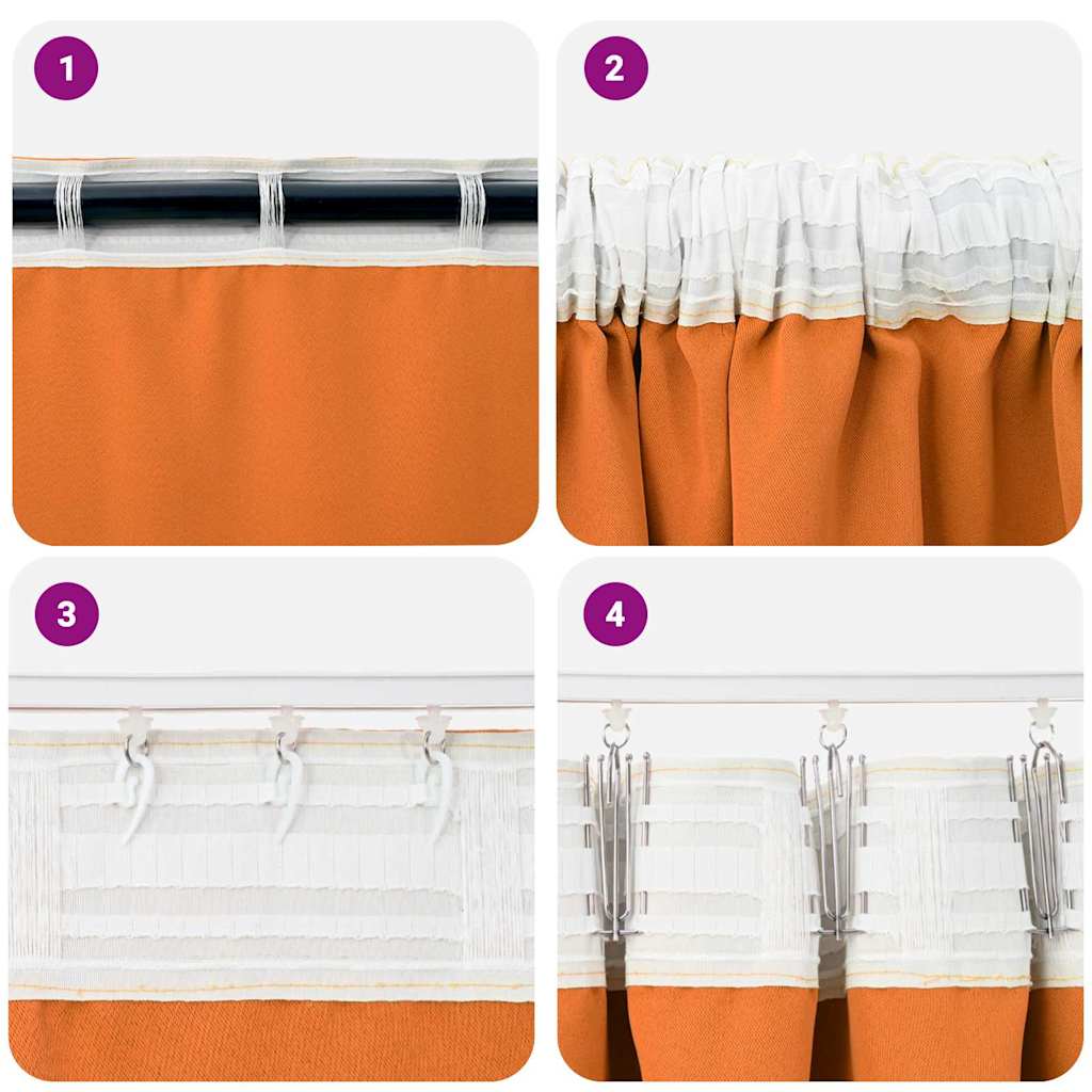 Zavjese za blackout s prstenovima 2 pcs Narančasta 175 x 140 cm