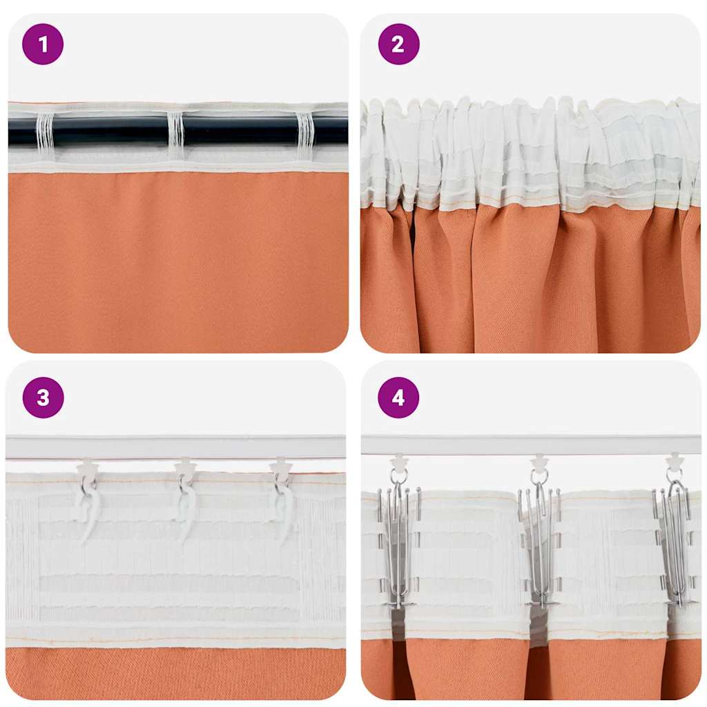 Zavjese za blackout s prstenovima 2 pcs Terakota 225 x 140 cm