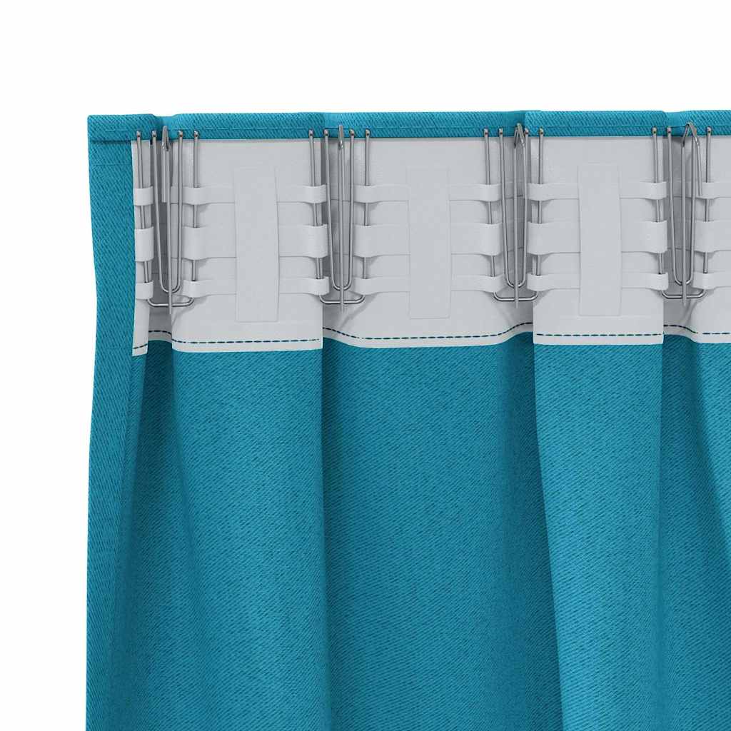Zavjese za blackout s prstenovima 2 pcs Tirkizna 225 x 140 cm