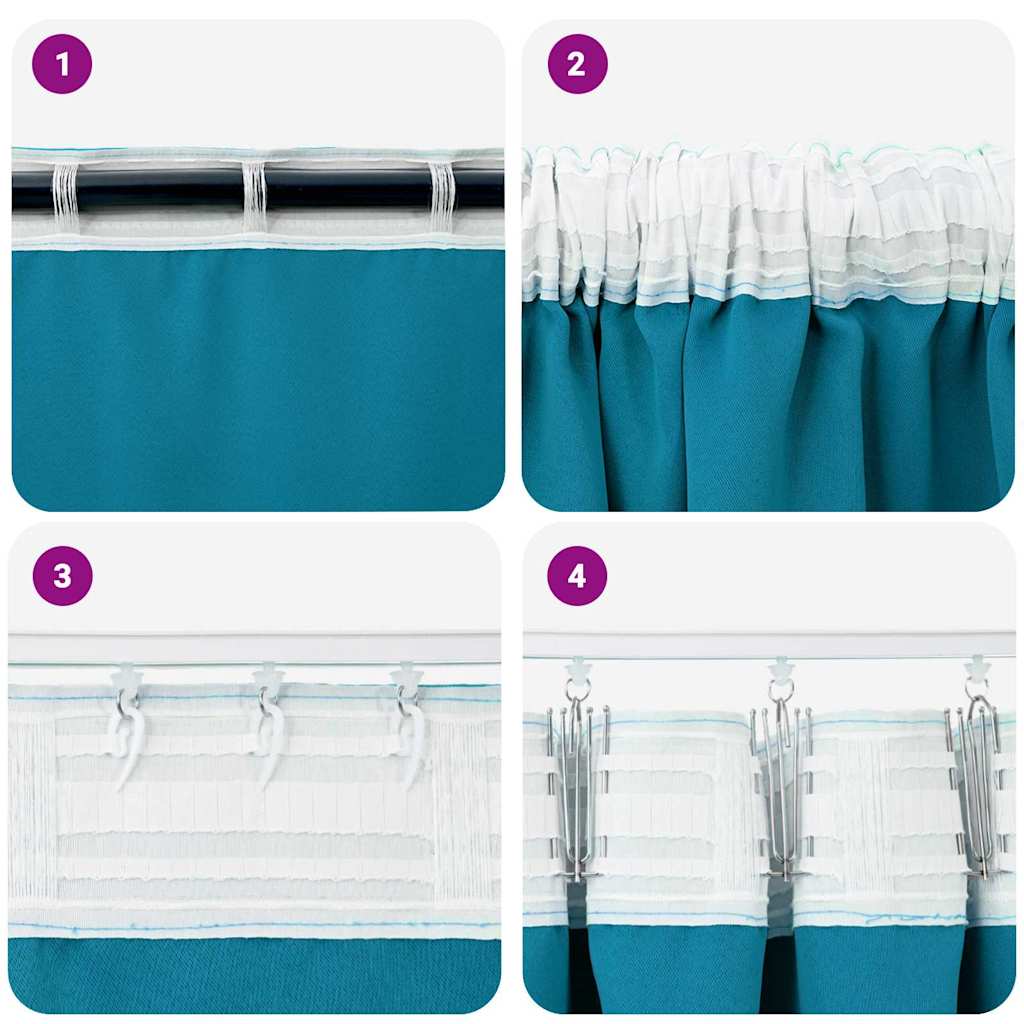 Zavjese za blackout s prstenovima 2 pcs Tirkizna 225 x 140 cm