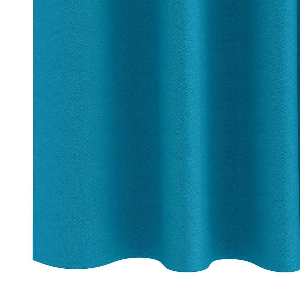 Zavjese za blackout s prstenovima 2 pcs Tirkizna 245 x 140 cm