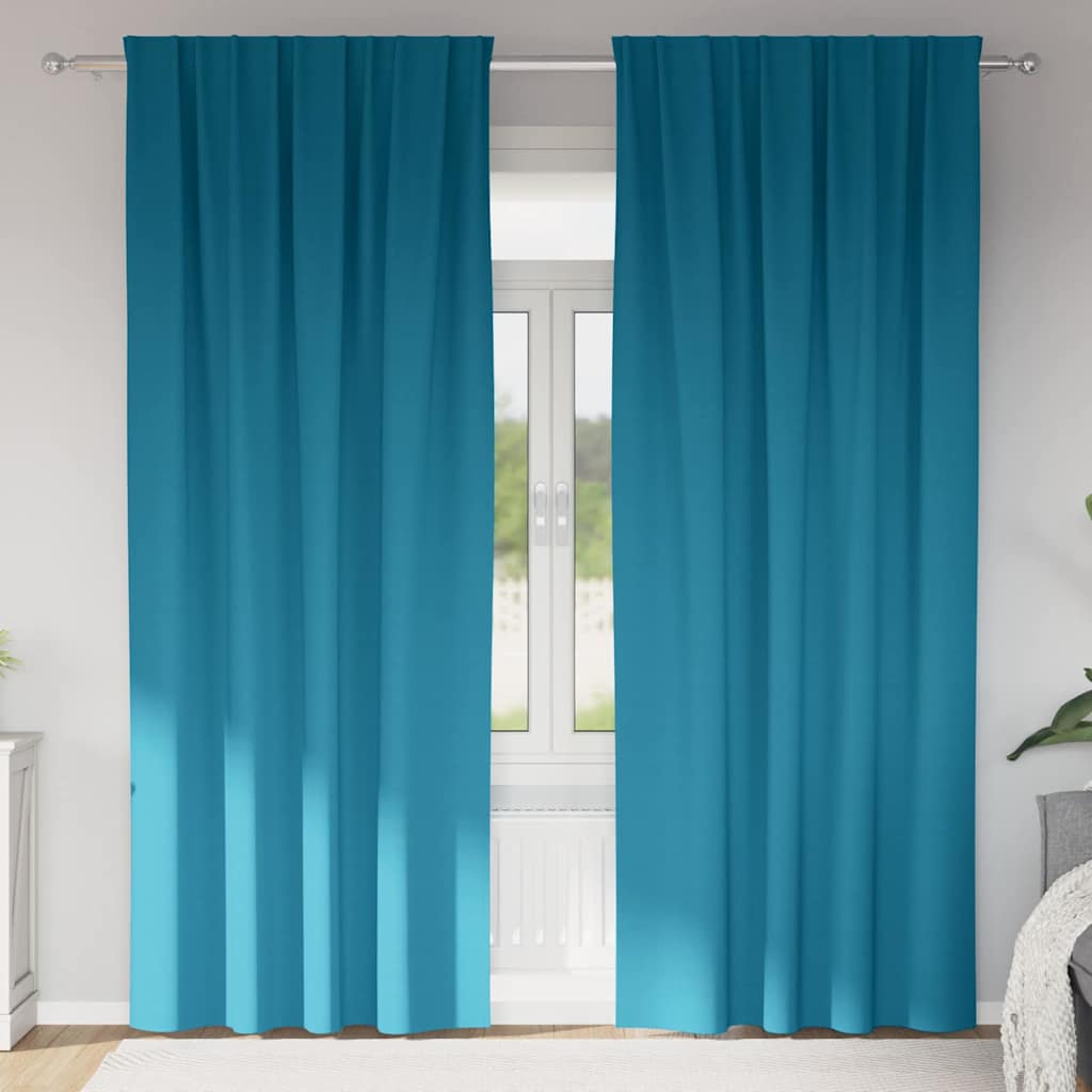 Zavjese za blackout s prstenovima 2 pcs Tirkizna 245 x 140 cm