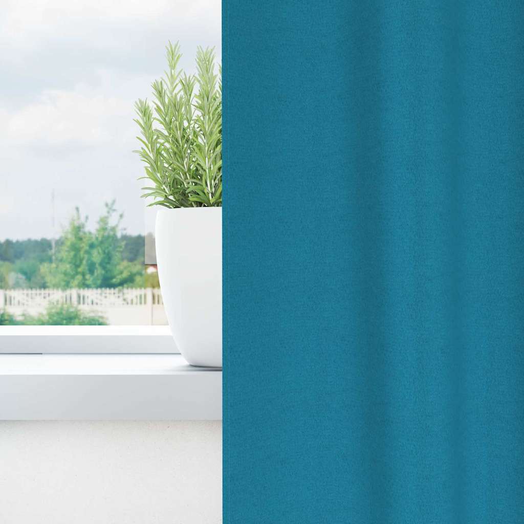 Zavjese za blackout s prstenovima 2 pcs Tirkizna 260 x 140 cm