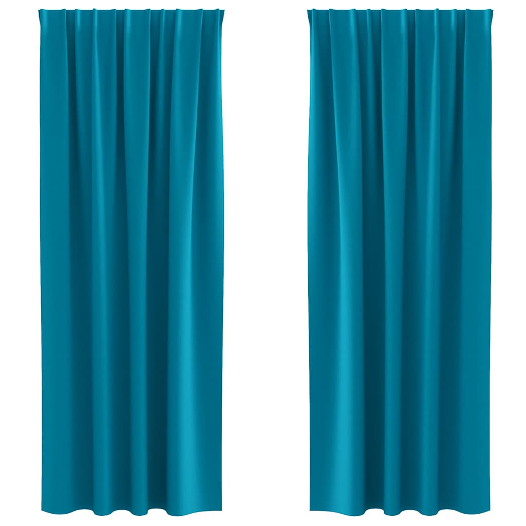 Zavjese za blackout s prstenovima 2 pcs Tirkizna 260 x 140 cm
