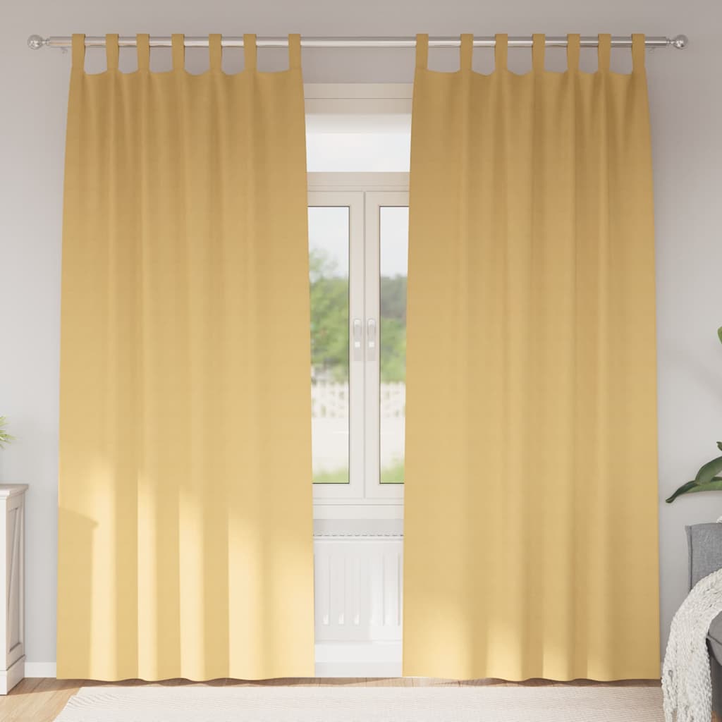 Zavjese za blackout s prstenovima 2 pcs Bež 245 x 140 cm