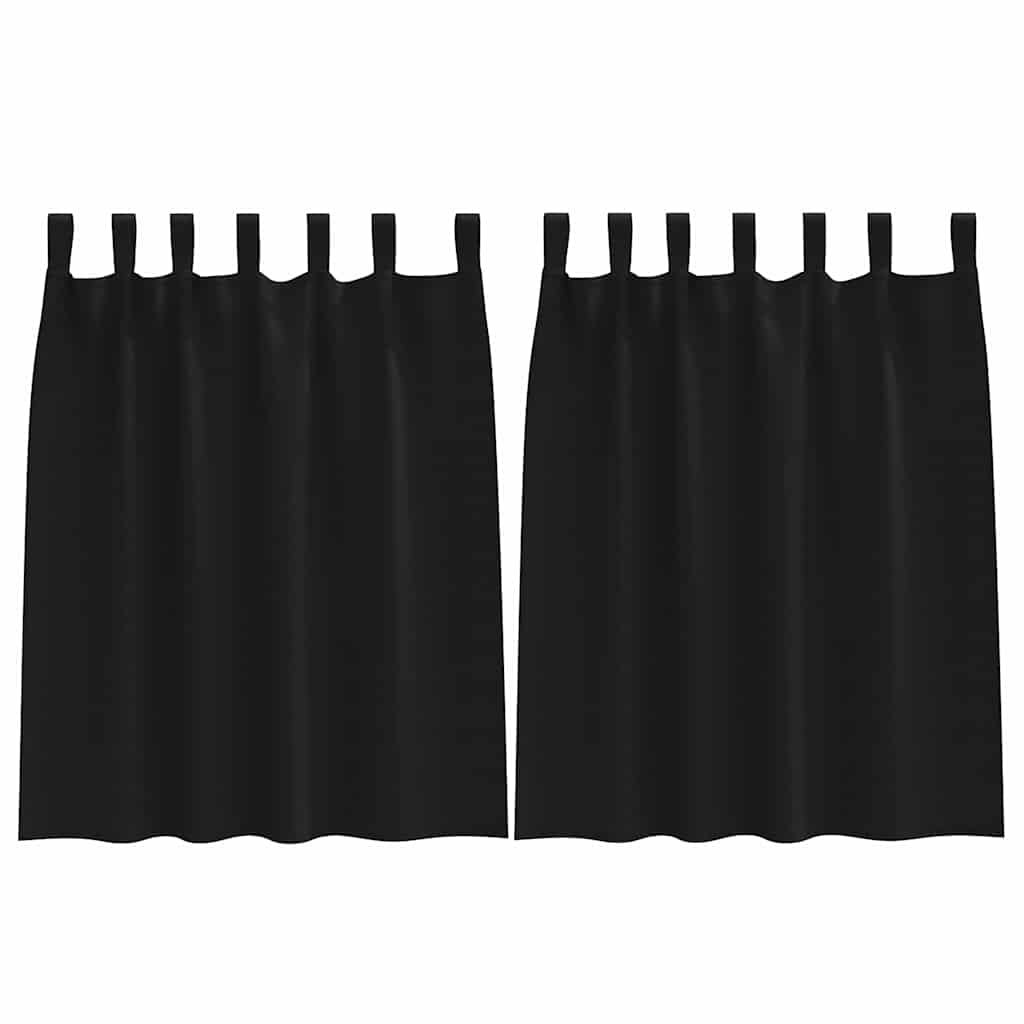 Zavjese za blackout s prstenovima 2 pcs Crna 140 x 140 cm