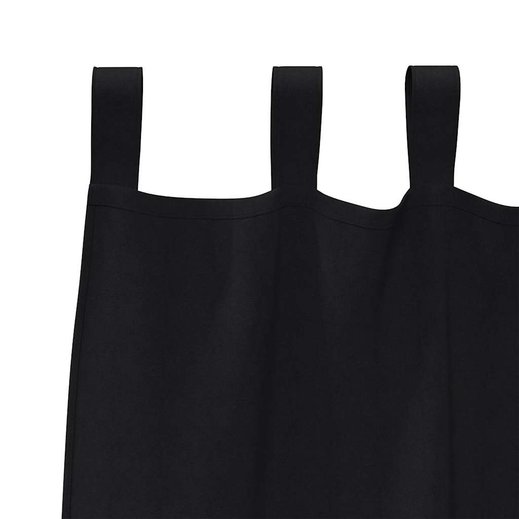 Zavjese za blackout s prstenovima 2 pcs Crna 175 x 140 cm