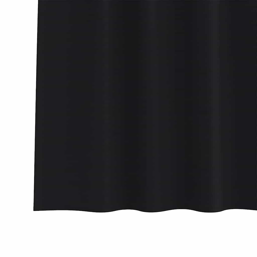 Zavjese za blackout s prstenovima 2 pcs Crna 260 x 140 cm
