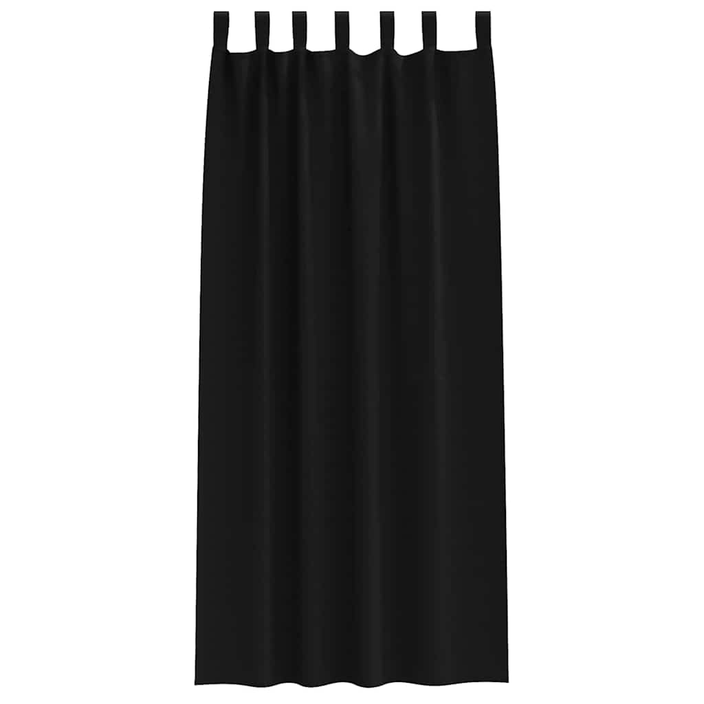 Zavjese za blackout s prstenovima 2 pcs Crna 260 x 140 cm