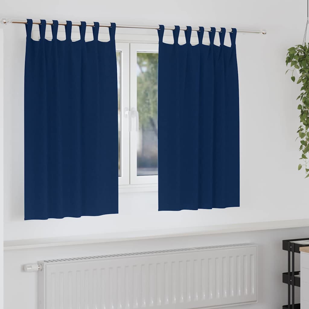 Zavjese za blackout s prstenovima 2 pcs Tamno plava