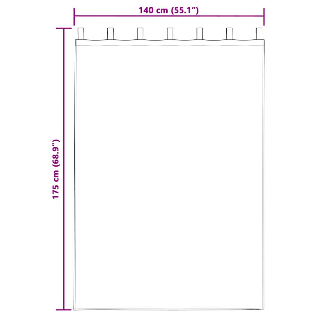 Zavjese za blackout s prstenovima 2 pcs Krema 175 x 140 cm