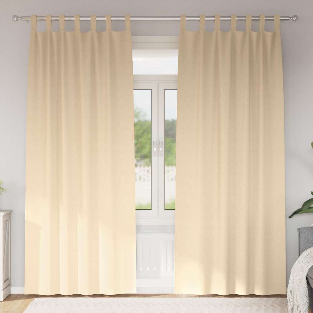 Zavjese za blackout s prstenovima 2 pcs Krema 225 x 140 cm