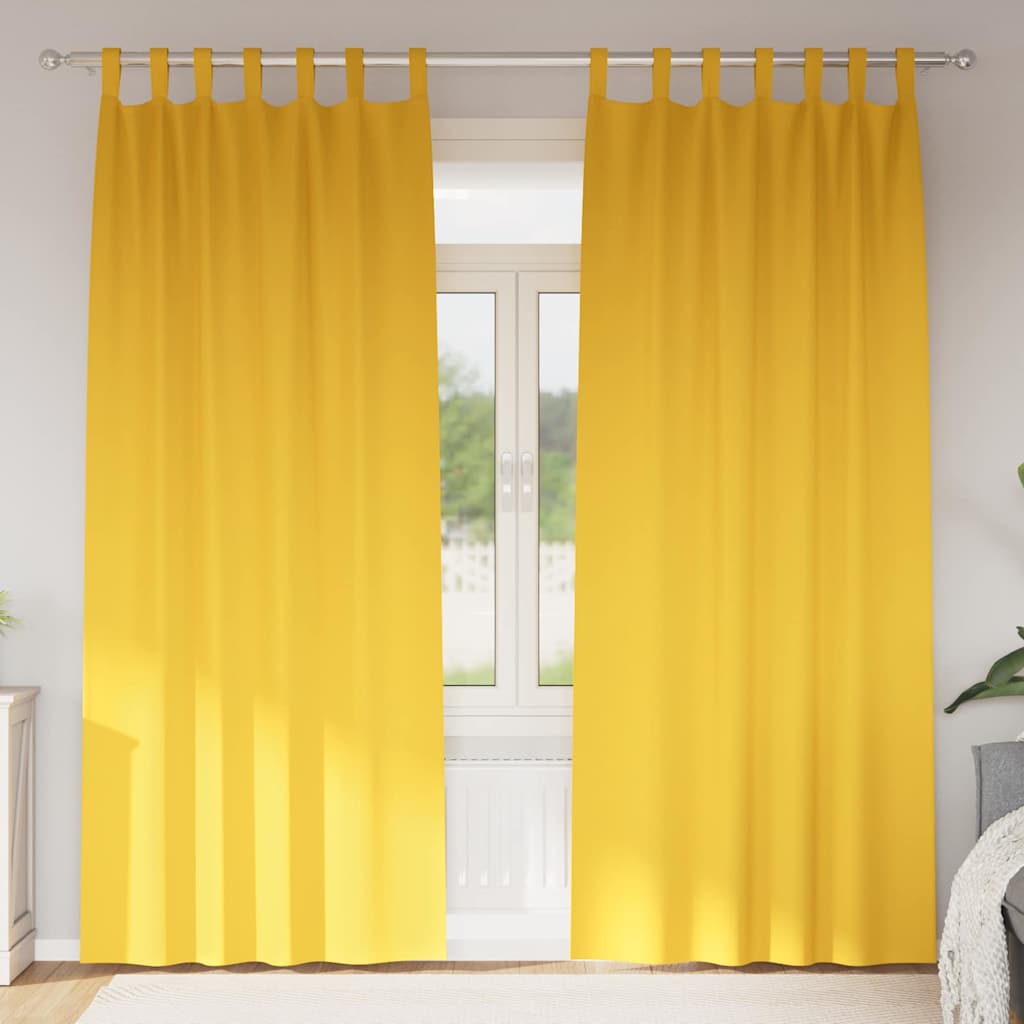 Zavjese za blackout s prstenovima 2 pcs Žuta 245 x 140 cm