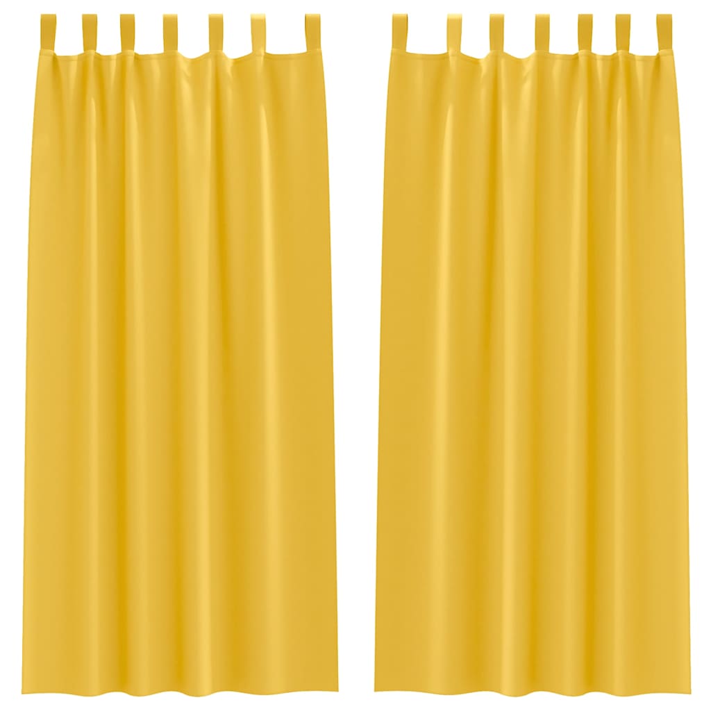 Zavjese za blackout s prstenovima 2 pcs Žuta 245 x 140 cm